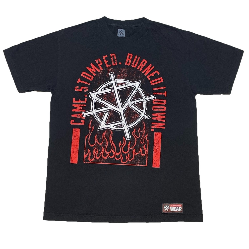 WWE Seth Rollins Burn It Down T Shirt Mens Medium Black‎ Authentic Wear